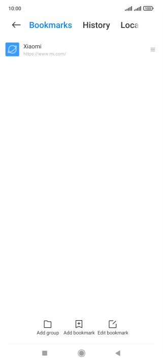 Press the required bookmark.