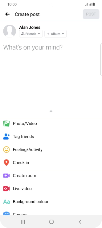 Press the text input field and key in the required text.