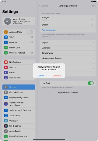 Press Continue. Press Continue.