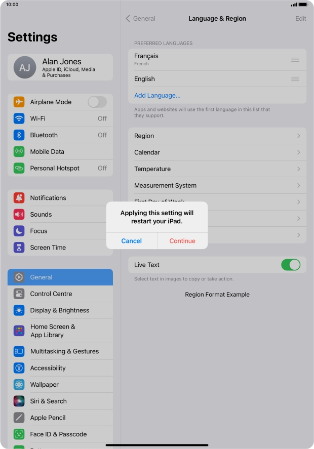 Press Continue. Press Continue.