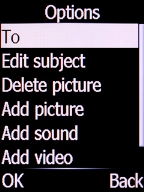 Select To and press the Left selection key.