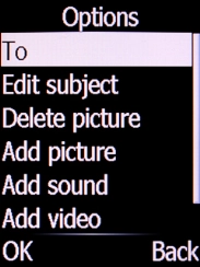 Select To and press the Left selection key.