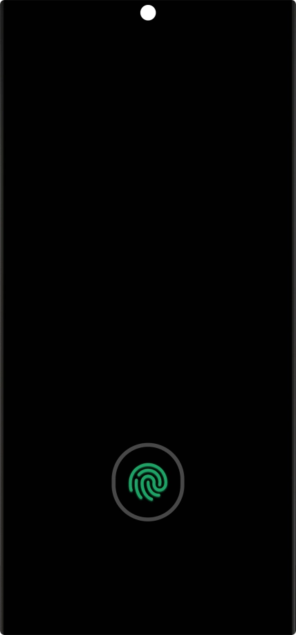 Place your finger on the fingerprint sensor to unlock your phone.