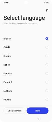 Press the required language. Press the required language.