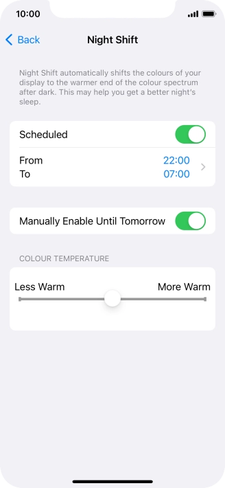 Press and drag the indicator below 