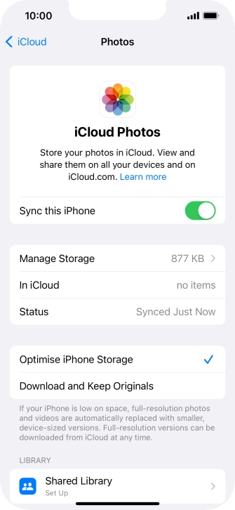 Press the indicator next to 