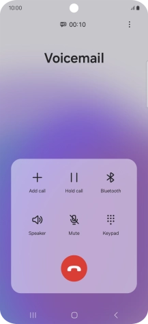 Press the end call icon.