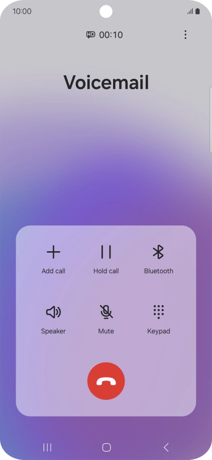 Press the end call icon.
