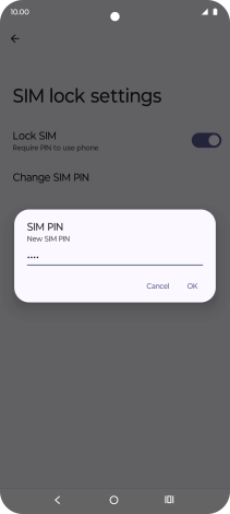 Key in a new four-digit PIN and press OK.