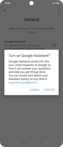 If you turn on the function, press TURN ON.