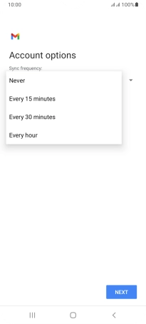 Press the required setting.