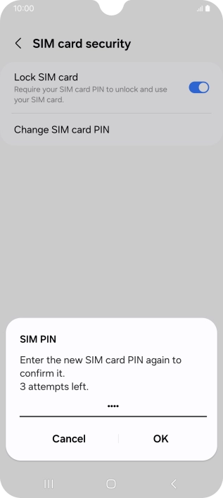 Key in the new PIN again and press OK.