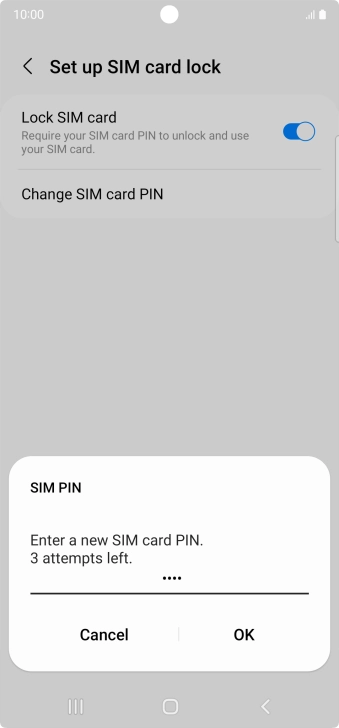 Key in a new four-digit PIN and press OK.