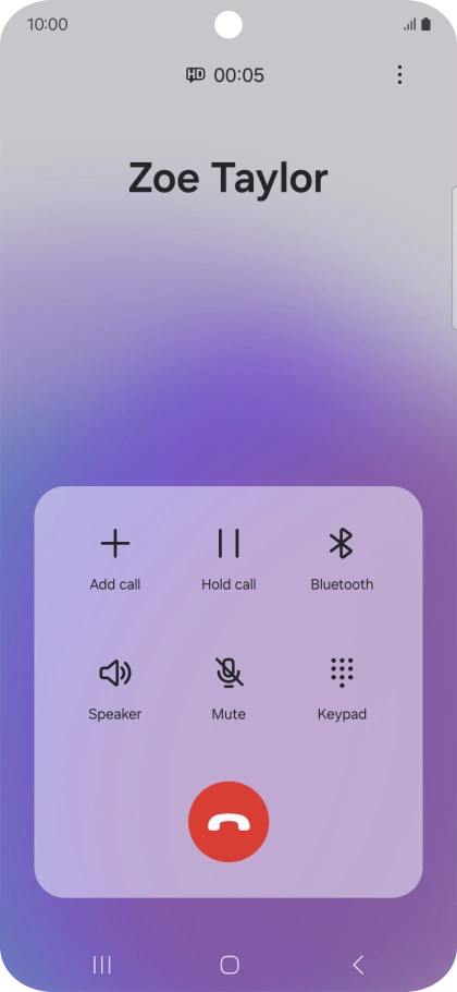Press the end call icon.
