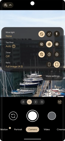 Press the required setting next to 