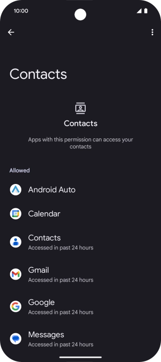 The total app activity for the selected phone function is displayed. The total app activity for the selected phone function is displayed.