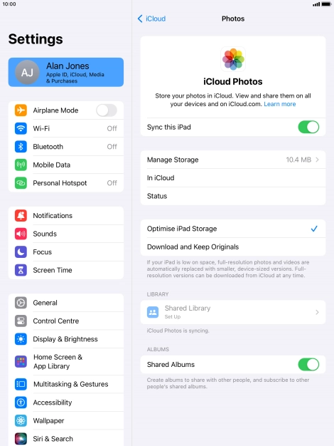 Press the indicator next to 
