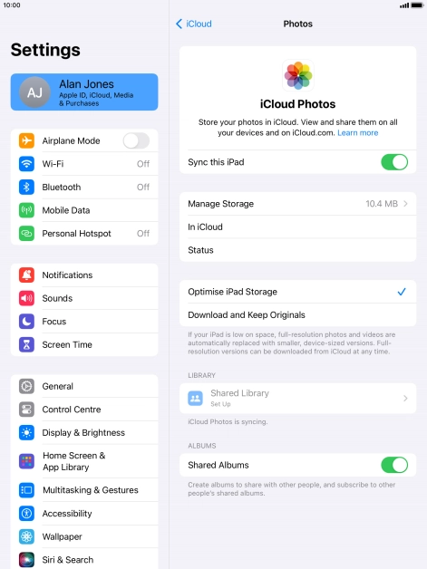 Press the indicator next to 