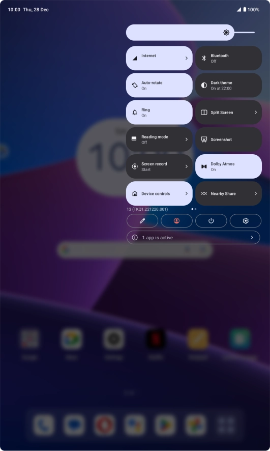 Press the settings icon.