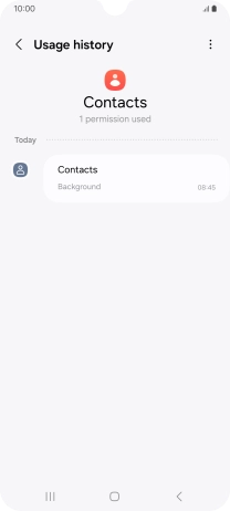 The app activity for the selected app is displayed.