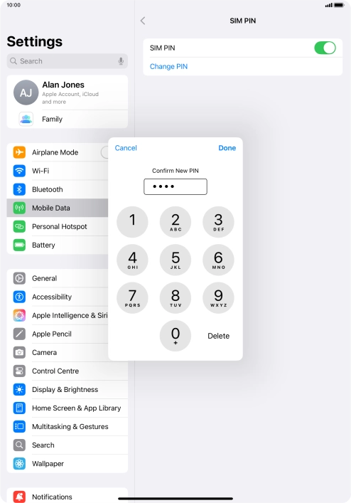 Key in the new PIN again and press Done.