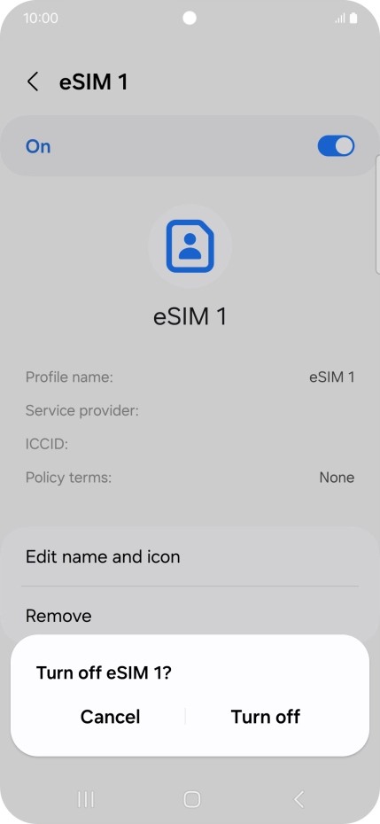 If you turn off use of the price plan, press Turn off.