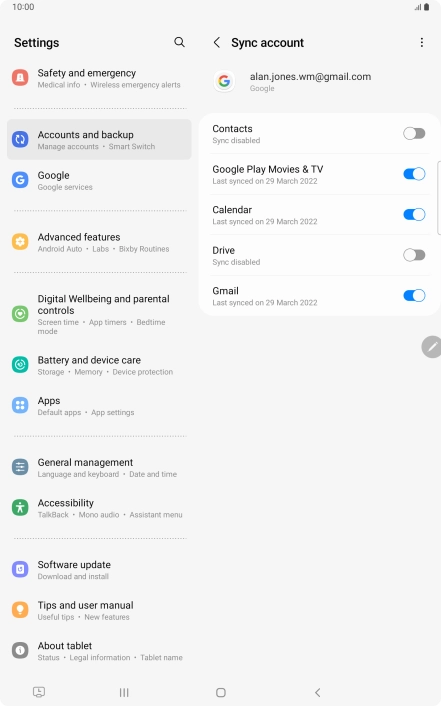 Press the indicator next to 