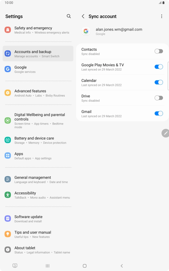 Press the indicator next to 