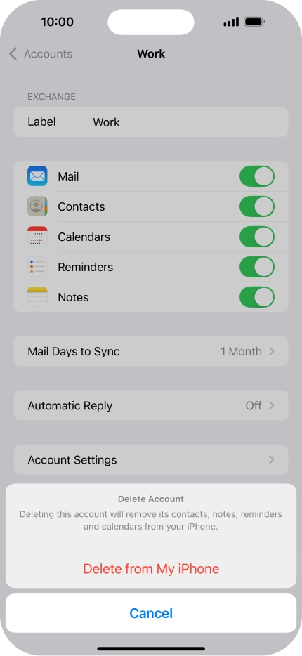 Press Delete from My iPhone.