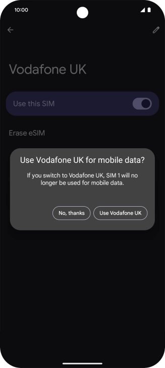 Press the required setting. Press the required setting.