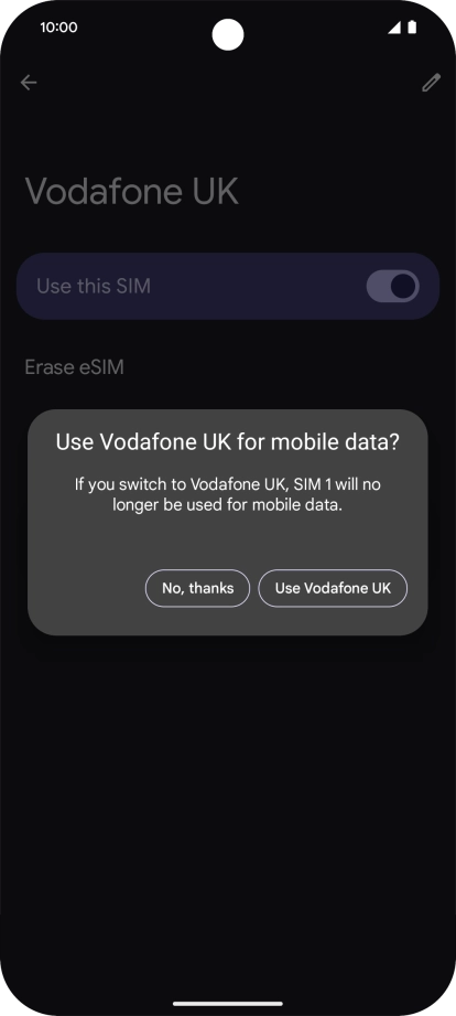 Press the required setting. Press the required setting.