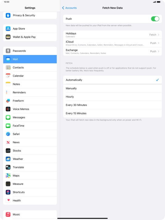 Press the indicator next to 