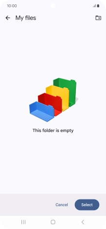 To create a new folder, press the new folder icon and follow the instructions on the screen to create a new folder.