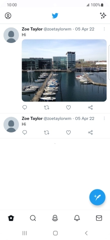 Press the new tweet icon. Press the new tweet icon.