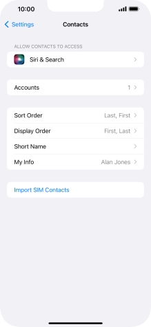 Press Import SIM Contacts.