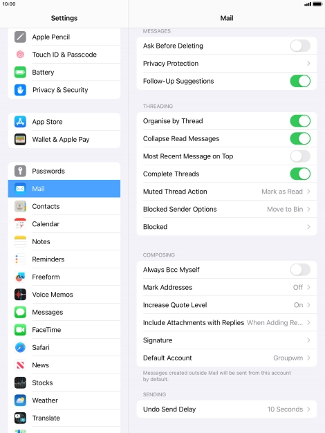 Press Default Account. Press Default Account.