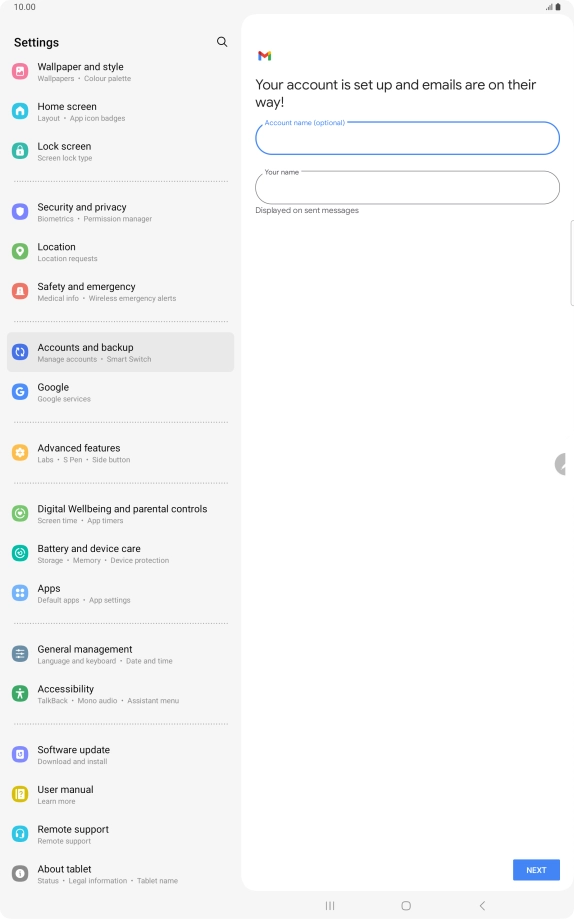 Press the field below 