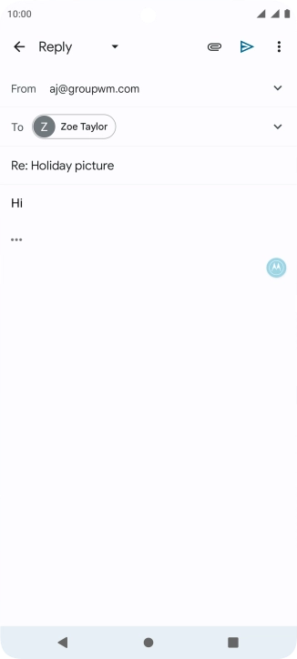 Write the required text and press the send icon.