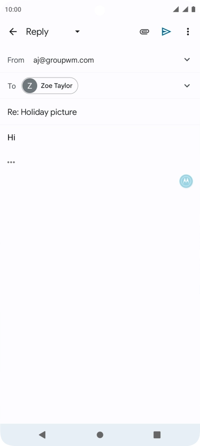 Write the required text and press the send icon.