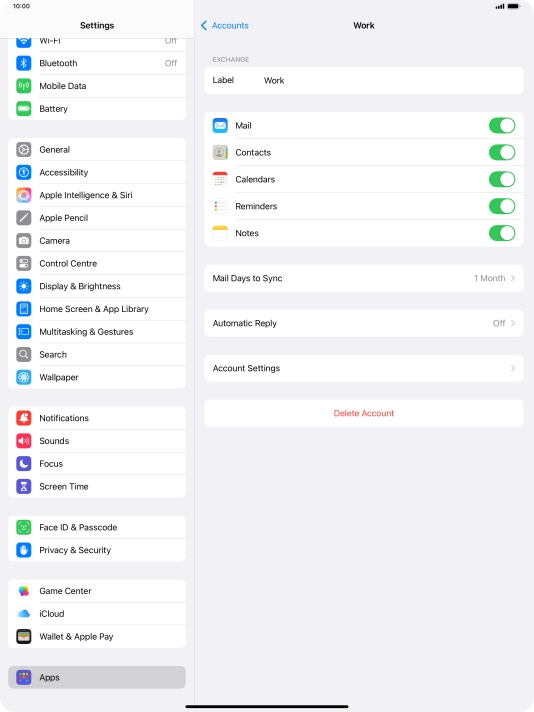 Press Delete Account.