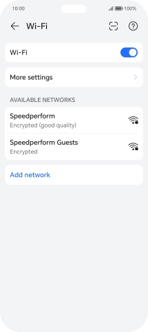Press the required Wi-Fi network.