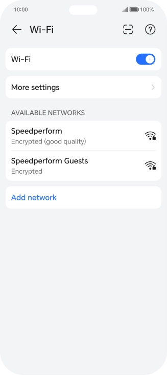 Press the required Wi-Fi network.
