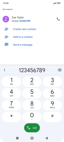 Key in the required number and press the call icon.