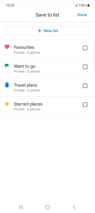 Press the required setting.