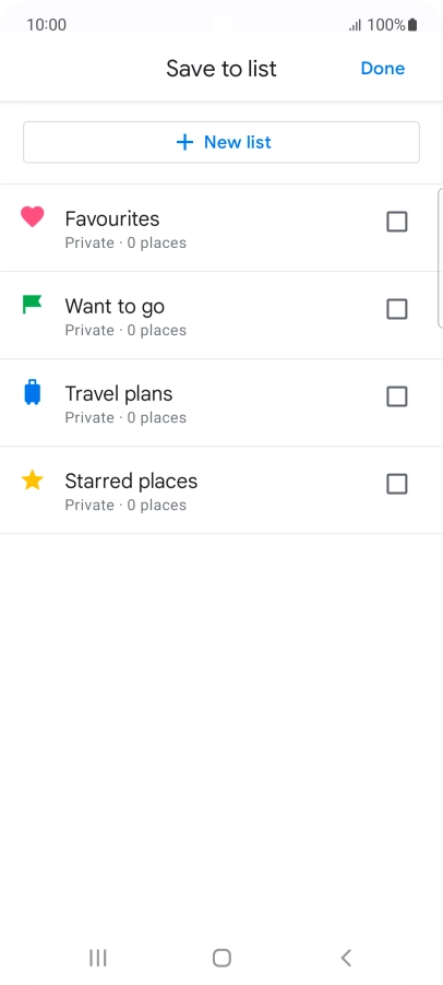 Press the required setting.