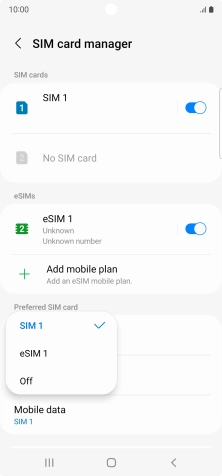 Press the required setting. Press the required setting.