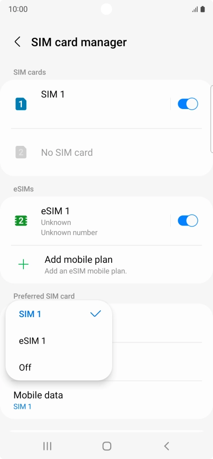 Press the required setting. Press the required setting.