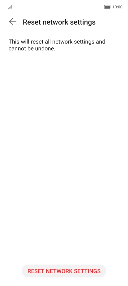 Press RESET NETWORK SETTINGS.