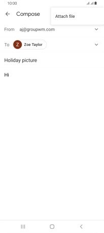 Press Attach file and go to the required folder.