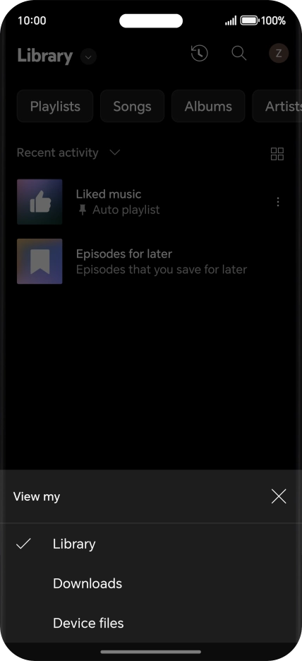 Press the required category and go to the required audio file.